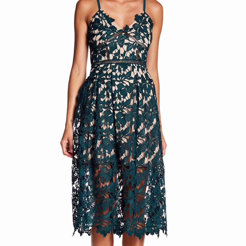 Used deep green dress size M